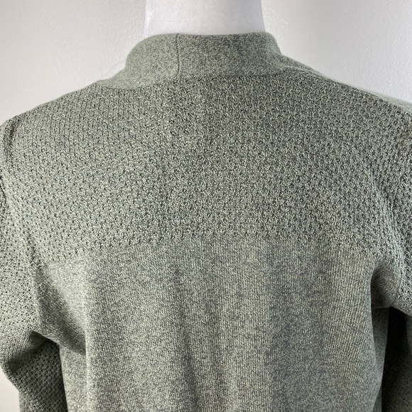 Nic + Zoe Knit Open Front Long Sleeve Green Cardigan Sweater Size Small Pockets - Picture 6 of 11